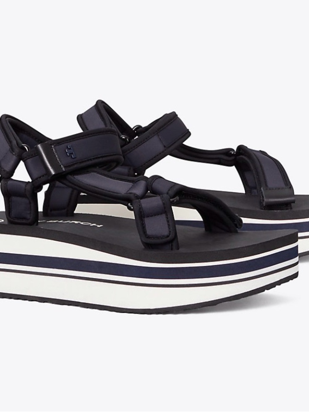 Tory Burch Sport Strappy Sandal Perfect Navy/Perfect Black Style 82954 - Picture 3 of 12